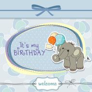 baby boy birthday card with elephant N6