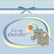 baby boy birthday card with elephant N12