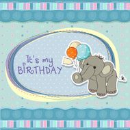baby boy birthday card with elephant N13