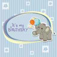 baby boy birthday card with elephant N14