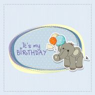 baby boy birthday card with elephant N17