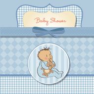romantic baby boy shower card N7
