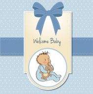 romantic baby boy shower card N8