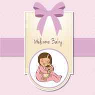 little baby girl with her teddy bear toy N4
