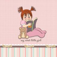 sweet little girl reading a book N2