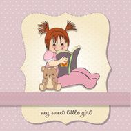 sweet little girl reading a book N3