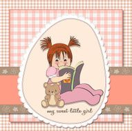 sweet little girl reading a book N5