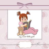 sweet little girl reading a book N7