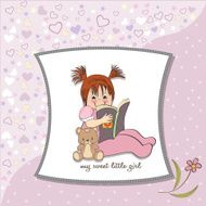 sweet little girl reading a book N8