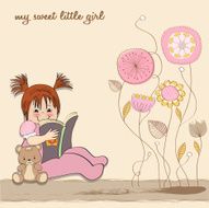 sweet little girl reading a book N10