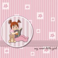 sweet little girl reading a book N12