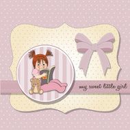 sweet little girl reading a book N14
