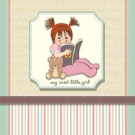 sweet little girl reading a book N15