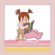 sweet little girl reading a book N16