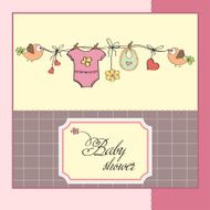 Baby girl shower card N37