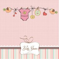 Baby girl shower card N38