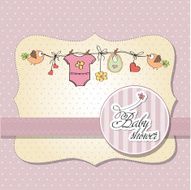 Baby girl shower card N39