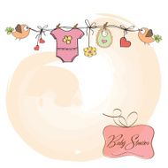 Baby girl shower card N41