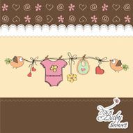 Baby girl shower card N42