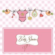 Baby girl shower card N44