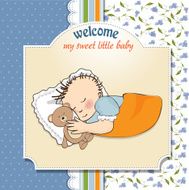 baby shower card with little boy N14
