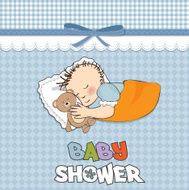 baby shower card with little boy N16