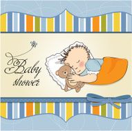 baby shower card with little boy N17
