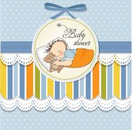 baby shower card with little boy N18