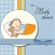 baby shower card with little boy N19