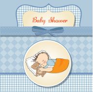 baby shower card with little boy N20