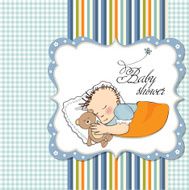 baby shower card with little boy N21