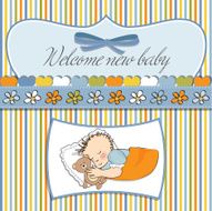 baby shower card with little boy N22
