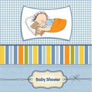 baby shower card with little boy N23