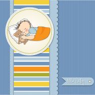 baby shower card with little boy N24