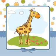 greeting card with giraffe