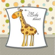 new baby announcement card with giraffe N29