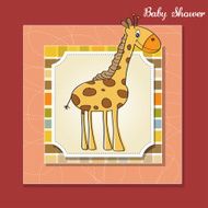 new baby announcement card with giraffe N34