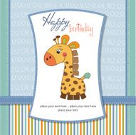 birthday card with giraffe toy N2