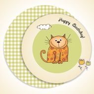 new baby shower card with cat N14