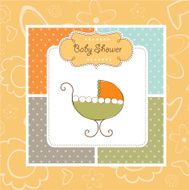 baby shower card with stroller