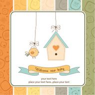 new baby announcement card with chicken N8