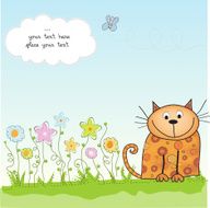 new baby shower card with cat N15