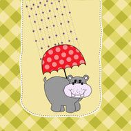 new baby invitation with hippopotamus N3