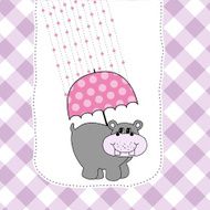 new baby invitation with hippopotamus N4