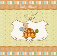funny baby boy announcement card N11