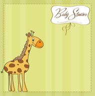 new baby announcement card with giraffe N37