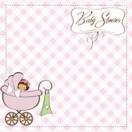 Baby girl announcement card N26