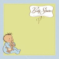 baby announcement card with little boy N10