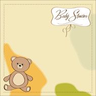 baby shower card with teddy bear toy N45