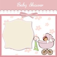 new baby girl announcement card N17